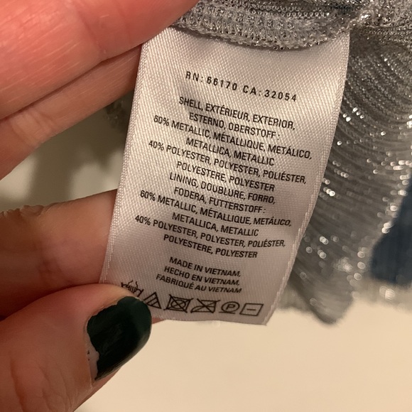 ✨ Anthropologie Shimmer Metallic Tank Top Sz S - Picture 8 of 8